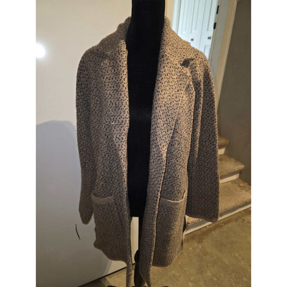 Madewell Brown Black Birdseye Knit Longline Sweater Blazer Cardigan XXS AF519